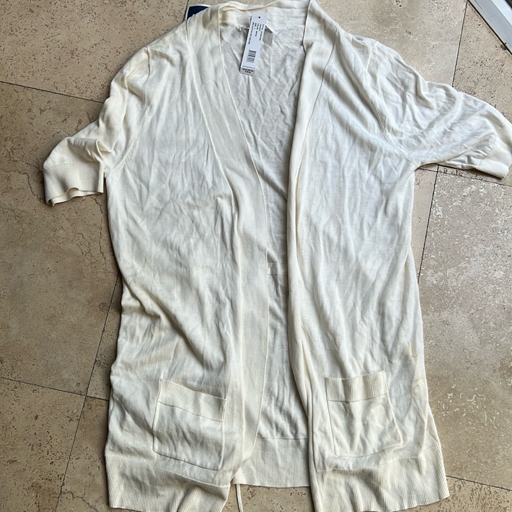 COPY - AUGUST SILK CREAM LONG CARDIGAN XL